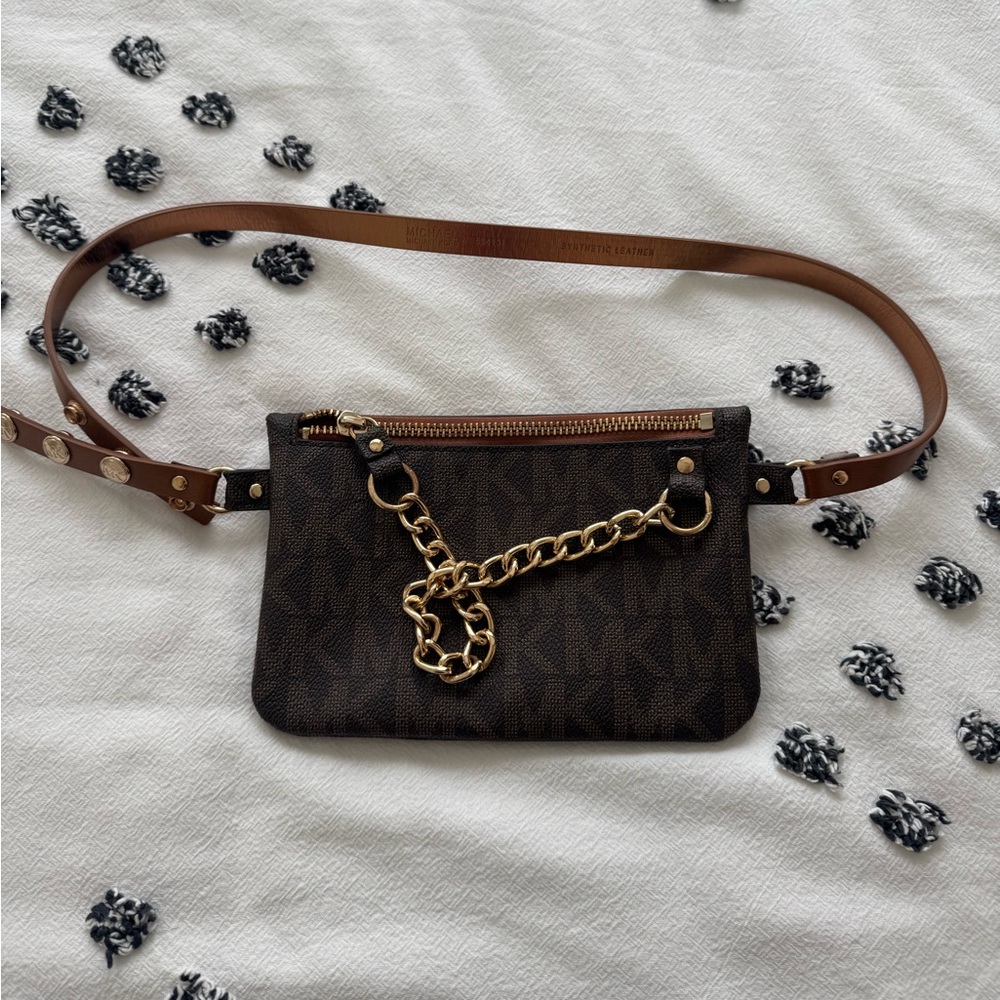 Michael Kors Brown Crossbody Bag with Gold Chain